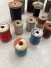 Vintage Old Wooden Thread Spools Lot Coats Clark Harmony Corticelli Silk Cotton