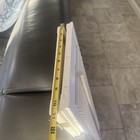 Vintage Wood Louvered Shutters Painted 4 White Panels 43  X 43-1 4  Flaw