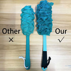 2 Pack Back Scrubber For Shower  Anti Slip Long Handle Bath Body Brush  Loofah W