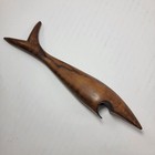 Vintage Wooden Bottle Opener Shark Shaped Beer Cap Opener Fish Figure 