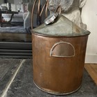 Antique Moonshine Whiskey Still Pot Large Copper Thermostat   Tubbing 12    Dia 