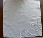 Vintage Hanky White Cotton Blend Madeira Embroidered Monogram  l  New W  Tag