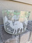 Vintage Hazel Atlas Ice Bucket With White Camel And Green Palm Trees