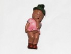 Vintage Antique Celluloid Plastic Made In Japan Little Girl In Pink Dress