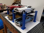 1 18th Scale 4 Post 4 Car Lift For Diorama  show Case 1 18th Side By Side 1 18th