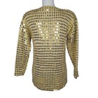 1980s Vintage Adrienne Vittadini Wool Blend Sequin Sweater Gold Size Small