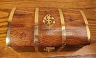Wood And Brass Domed  Maritime Treasure Chest Box Hinged Lid 5 5  Long Excellent