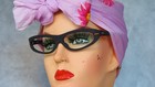 Vintage 1960s De Lotto Cat Eye Eyeglasses Frame Faux Wood Pin Up Italy Nos