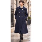 Vintage Zelinka Matlick Navy Virgin Wool Coat Mother Of Pearl Mod Retro 50s 60s