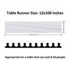 6 Pcs White 12x108 Inch Satin Silk Table Runner Wedding Banquet Party