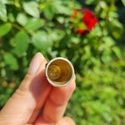 925 Sterling Silver Vintage Antique Red Stone Detailed Sewing Thimble