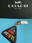 Nwt Coach Rainbow Signature Canvas    roll With It    Bag Charm Key Ring Fob Ca337