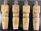 Antique Vintage Turned Butcher Block Wood Furniture Table Legs Bun Feet Salvage 