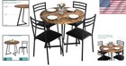 Elegant Round Dining Table With Chairs  Antique Brown