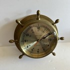 Vintage Ship s Clock Wheel Solid Brass Heavy 9    Needs New Clock Mechanism