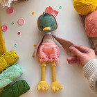 Crochet Duck Doll Amigurumi Handmade Plush Stuffed Animal Toy Gift For Kids