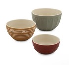 Disney Mickey Mouse Icon Homestead Ceramic Nesting 3 Pc Bowl Set Stoneware -new