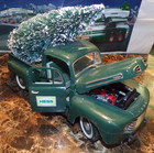 Hess Toy Truck Cast Iron Pick Up-custom Display With Holiday Tree