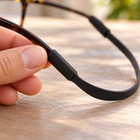 New Black Silicone Eyeglass Retainer Strap Flat Glasses Holder Sleeve Ends