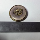 Vintage Antique Large Sambiern Metal   Celluloid Picture Button 3d Crown