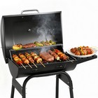 40  Barrel Charcoal Grill With Side Shelf  Stainless Steel Stove Camping Outdoor