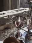 Barns Silverplate Egg Cup Set With Spoons And Stand Holder Tray