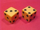 Set 2 Vintage Butterscotch Bakelite 9 16  Inch Trick Roll 7 Lucky Dice 3 s   4 s