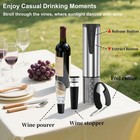 Electric Wine Bottle Opener  Automatic Corkscrew With Foil Cutter Stopper Pourer