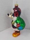 Mickey Mouse Santa Disney Glass Christmas Ornament  Rare