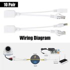 Ip Camera Poe Rj45 Cable Power Over Ethernet Adapter Injector   Splitter 12 V   