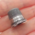 Stern Brothers Sterling Silver Antique Art Deco Oxidized Sewing Thimble Size 8