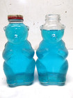 B-5 Lot-2  Vintage 1950s Snow Crest Glass Bear Bottle Coin Banks 7 Inch Tall