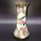 Antique Nippon Hand Painted Gold Moriage Pink Roses Hat Pin Holder 