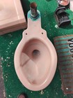 Vtg Deco Mid Century Coral Pink Porcelain Toilet Old American Standard 443-25e