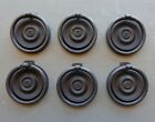 Set Of 6 Two-part Round Ring Pulls Black Finish Arts   Crafts Mission Style