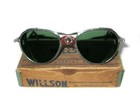 Antique Green Willson Goggles Sunglasses Vtg Steampunk Old Safety Glasses Specs