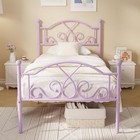  Bed Frames  Modern Size Metal Bed Frames For Kids Girls  No Box Twin Purple