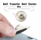 4-pack Mini Swivel Caster Wheels     Self-adhesive Stainless Steel Rollers Set