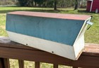 Vtg 1960s Aerodynamic Mcm Modern Metal Mailbox Leigh Building Michigan Usa As Is