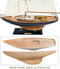 Sailingstory Wooden Sailboat Decor Yacht Model Ship Concordia Navy   Handcraft A