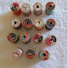 Lot Of 15 Vintage Wooden Spools Of Thread Assorted Coats   Clark Lily Talon    