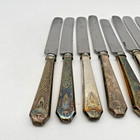 Rare 8 Vintage Rogers Bros  X S Triple Silver Plate Dinner Knife Monogram