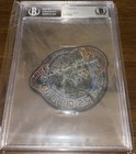 Walt Cunningham Apollo 7 Hand Signed Patch - Beckett Bas Slab - Nasa Astronaut