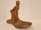 Vtg Art Nouveau Copper Bronze Color Trinket Dish Inkwell Match Holder Ash Tray