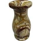 Vintage Onyx Marble Stone Natural Carved 5 5 Inch Classic Vase Multicolor