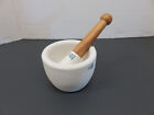 1920 s Coors Usa Apothecary Unglazed Porcelain Mortar And Wood Handle Pestle Set