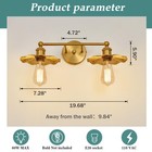 2 Light Vintage Vanity Light Gold Bathroom Light Fixtures Over Mirror 