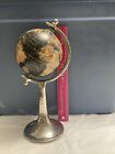 Tabletop World Globe 12 1 2    Tall Dimpled Chrome