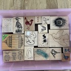 Rubber Stamps Huge Lot Of 200  Assorted Wooden Block Stamps Stampin Up Many New