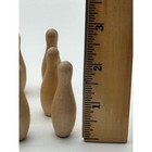 Vintage Miniature Table Top Bowling 10 Wooden Pins Approx 3  Tall 